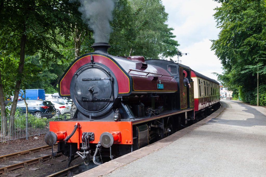 A Preserved Steam Locomotive, Prepares to Depart Lakeside Station